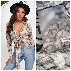 Women’s tie front top